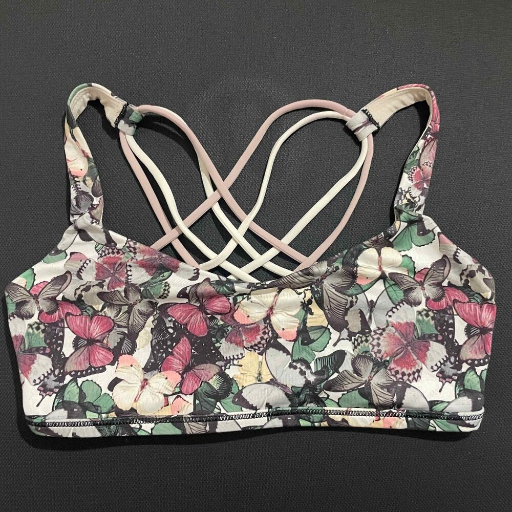 Lululemon Free to Be Wild Bra -So Fly Butterfly Angel Wing Multi / Mink Berry!